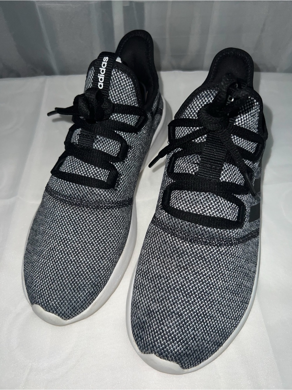 adidas Womens Cloudfoam Pure 2.0 Walking Sneakers - Black/Grey, Size 7